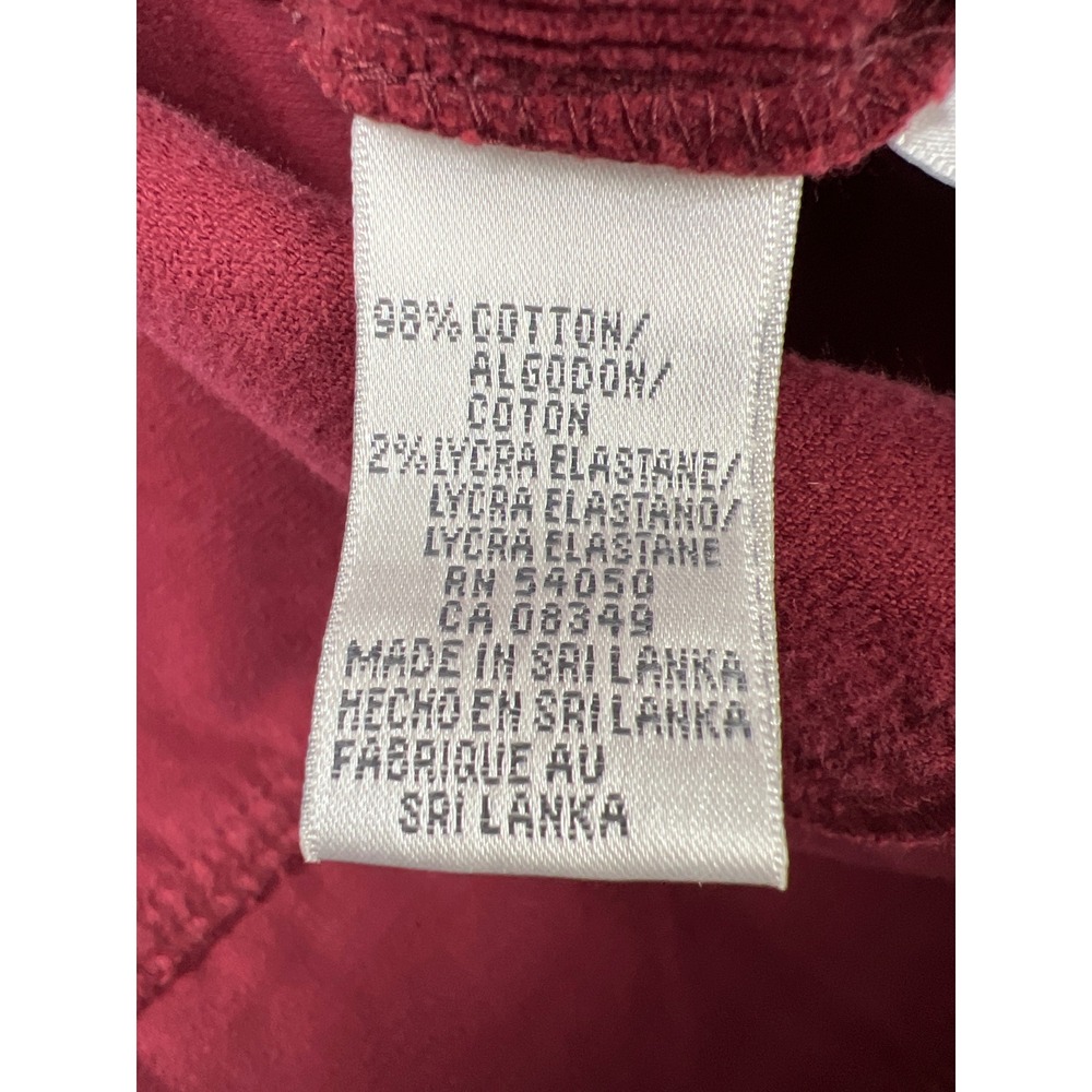 Jones Wear Sport Corduroy Jacket Womens 10 Burgundy Red Stretch Button Front - Picture 3 of 9